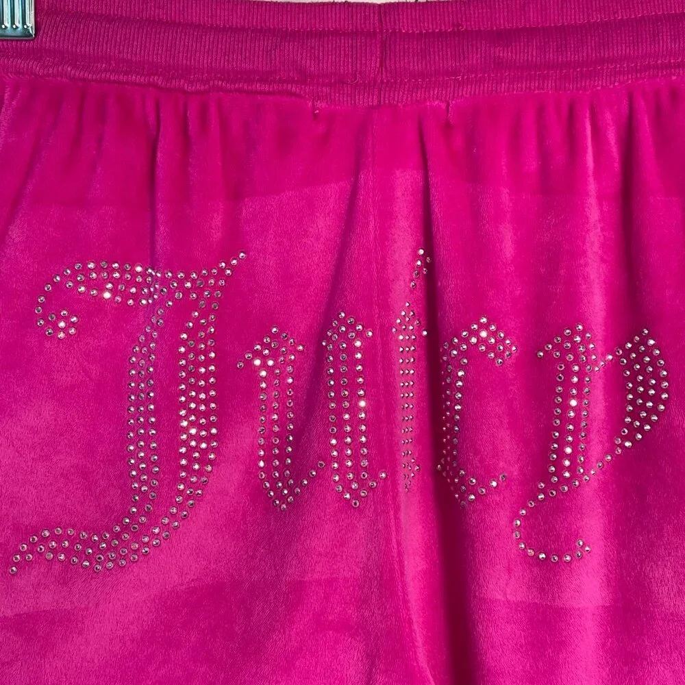 Juicy Couture Velour Lounge Pants Pink Wide Leg Y2K S - Picture 6 of 10
